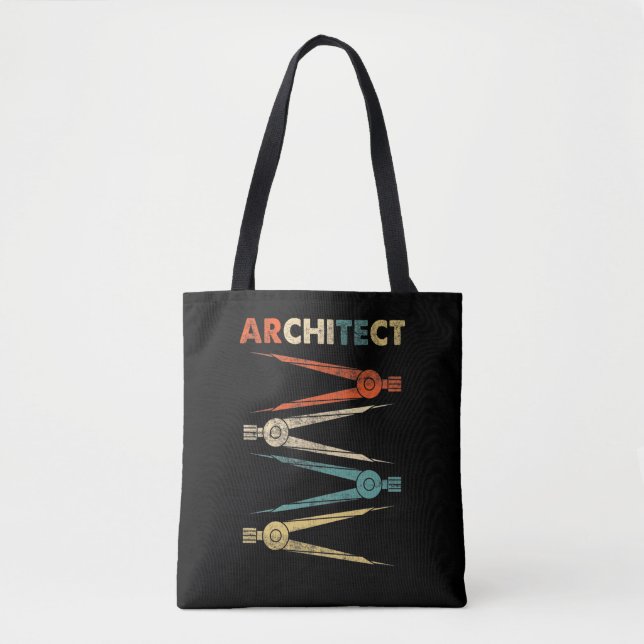 Bolso De Tela Arquitecto retro de construcción para estudiantes  (Anverso)