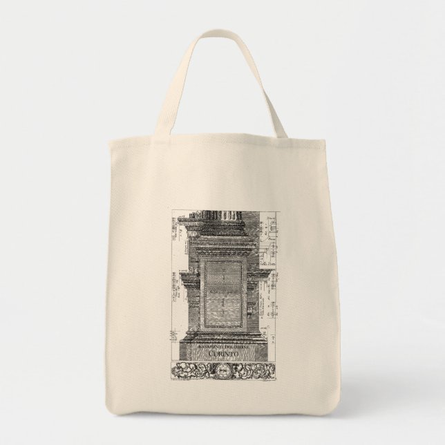 Bolso De Tela Arquitectura clásica, columna corintiana 1725 (Frente)