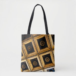 Bolso De Tela Arquitectura negra y dorada 