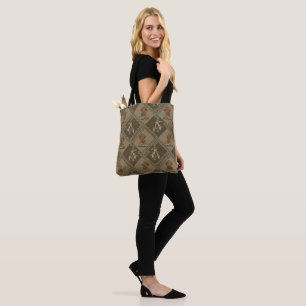 Bolso De Tela Arranque de vaquero y patrón de madera Gorra de en
