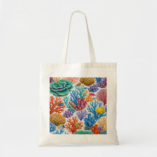 Bolso De Tela Arrecife de coral colorido peces tropicales