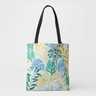 Bolso De Tela Arrecife de Coral, Patrón Algae Seamless.