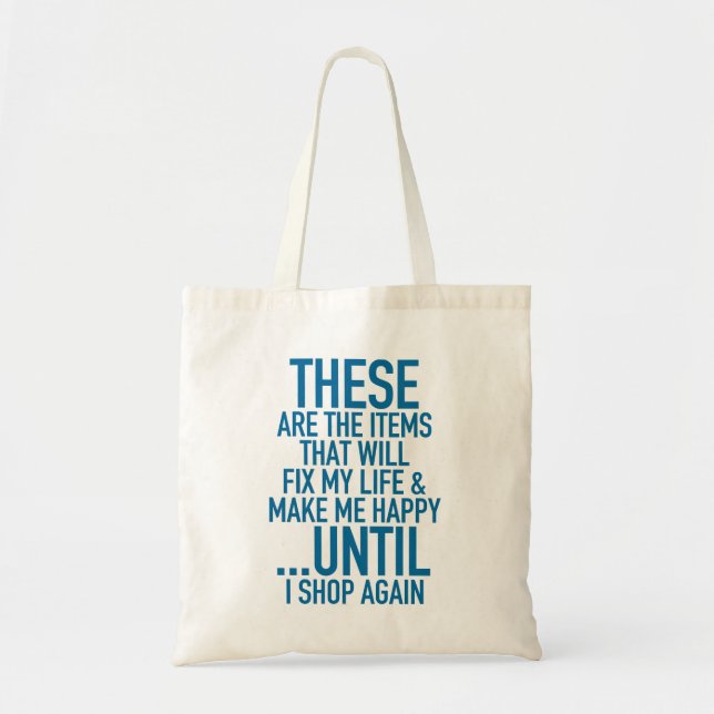 Bolso De Tela Arreglar mi vida Shopaholic (Frente)