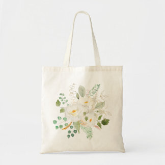 Bolso De Tela arreglo de flores de camelia blanca