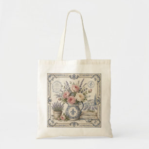 Bolso De Tela Arreglo de flores de Provenza vintage
