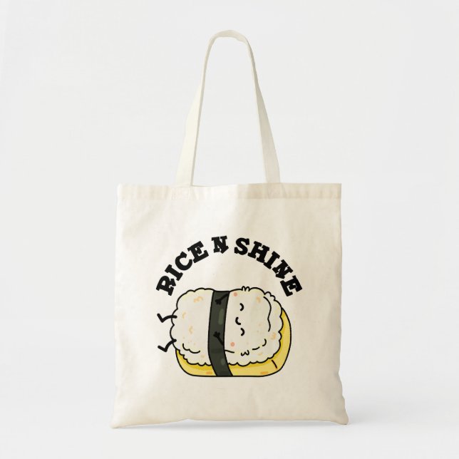 Bolso De Tela Arroz Y Brillo Gracioso Sushi Pun (Frente)