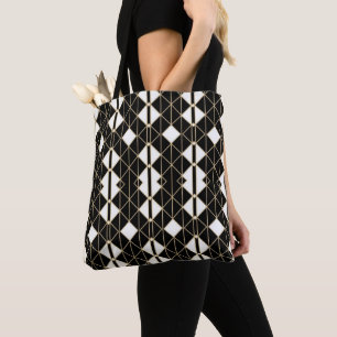 Bolso De Tela Art Deco Black and Gold Geometric luxury