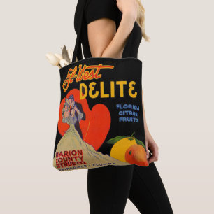 Bolso De Tela Art deco de Los Ángeles 1930 Delite Florida Citrus