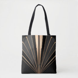 Bolso De Tela Art Deco Gold Fan Geometric Elegance