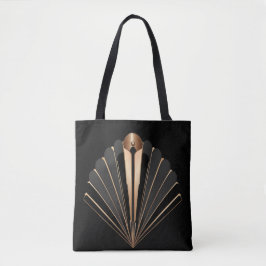 Bolso De Tela Art Deco Gold Fan Geometric Elegance