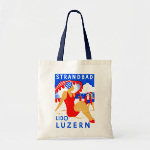 Bolso De Tela Art Deco Strandbad Lido Luzern 1929