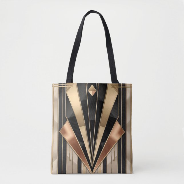 Bolso De Tela Art Deco Sunburst Geometric Luxury Design (Anverso)