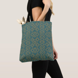Bolso De Tela Art Deco turquesa