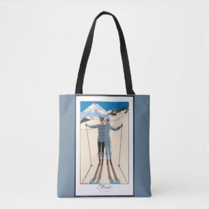 Bolso De Tela Art Deco vintage, amantes de la nieve por George B