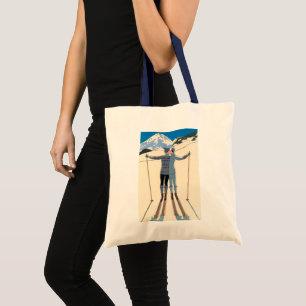 Bolso De Tela Art Deco vintage, amantes de la nieve por George B