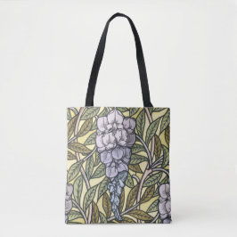 Bolso De Tela Art nouveau wisteria flower pattern  