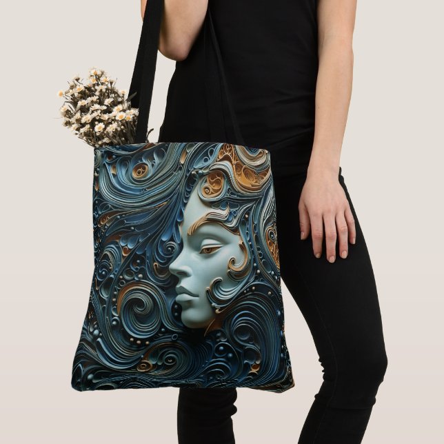 Bolso De Tela Arte 3D de Moonlit Woman (Detalle)