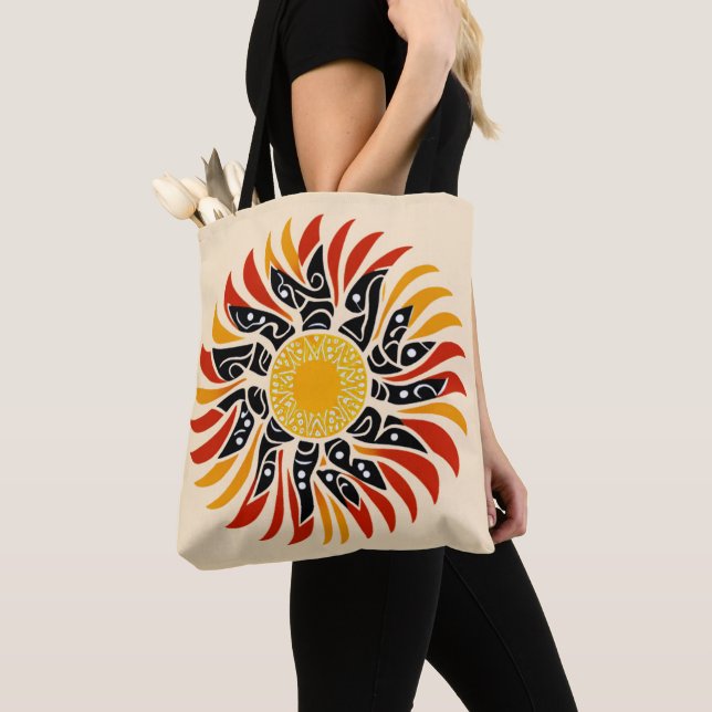 Bolso De Tela Arte aborigen australiano Sunshine (Detalle)