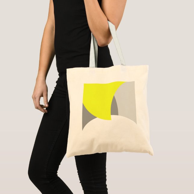 Bolso De Tela Arte abstracto amarillo gris blanco (Anverso (producto))