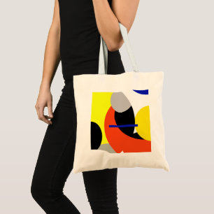 Bolso De Tela Arte abstracto amarillo rojo azul