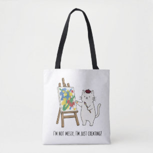 Bolso De Tela Arte abstracto colorido gato pintor artista juguet