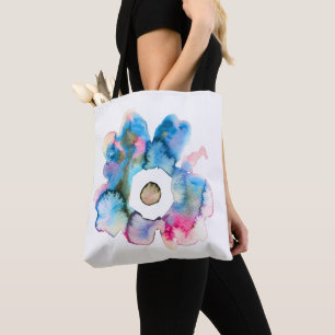 Bolso De Tela Arte abstracto de acuarela floral dibujado a mano