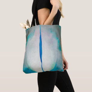 Bolso De Tela Arte abstracto de azul verde blanco por Georgia O'