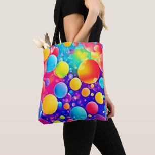 Bolso De Tela Arte abstracto de burbujas coloridas