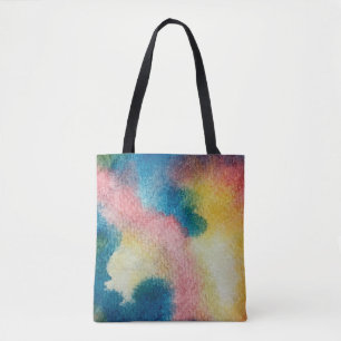 Bolso De Tela Arte abstracto de colorida tinta brillante y acuar
