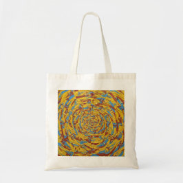 Bolso De Tela Arte abstracto de figuras corriendo en amarillo y 
