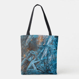 Bolso De Tela Arte abstracto de hielo turquesa