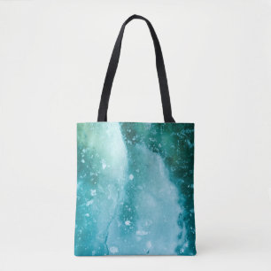 Bolso De Tela Arte abstracto de hielo turquesa