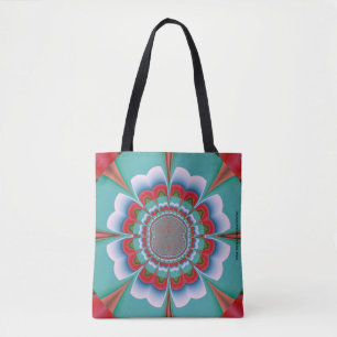 Bolso De Tela Arte abstracto de mandala psicodélico retro florec