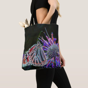Bolso De Tela Arte abstracto de mariposa eléctrica de la natural