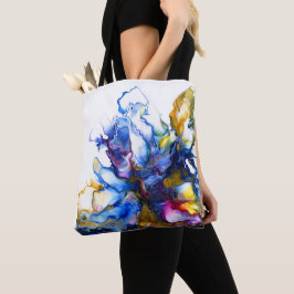 Bolso De Tela Arte abstracto de mármol azul dorado colorido