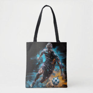 Bolso De Tela Arte abstracto de pintura deportiva de acción futb