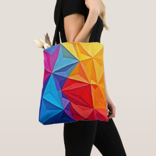 Bolso De Tela Arte abstracto de prisma geométrico audaz