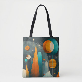 Bolso De Tela ✨Arte abstracto espacial futurista retro moderno ✨