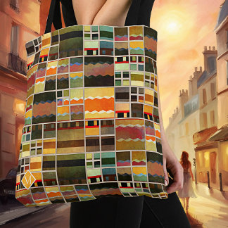 Bolso De Tela Arte abstracto geométrico de mediados de siglo mod