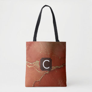 Bolso De Tela Arte abstracto líquido de tinta alcohólica roja y