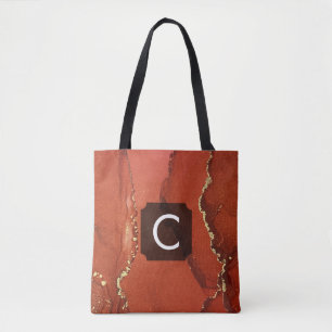 Bolso De Tela Arte abstracto líquido de tinta de alcohol roja y 