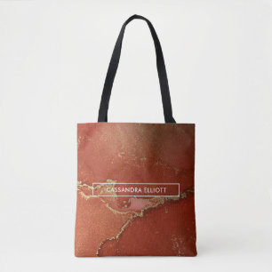 Bolso De Tela Arte abstracto líquido de tinta de alcohol roja y