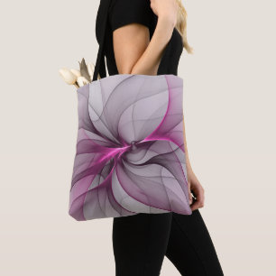 Bolso De Tela Arte abstracto moderno caótico elegante rosa fract