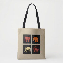 Bolso De Tela Arte abstracto moderno de animales africanos