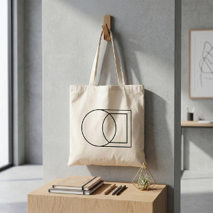 Bolso De Tela Arte abstracto moderno de círculo y cuadrado
