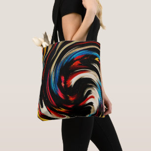 Bolso De Tela Arte abstracto moderno de Swirl