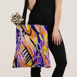 Bolso De Tela Arte abstracto negrita y expresivo