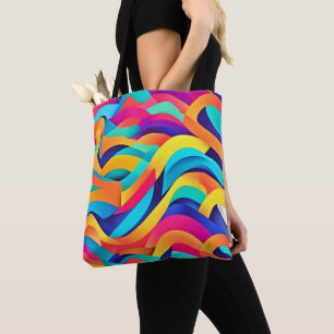 Bolso De Tela Arte abstracto ondulado vibrante