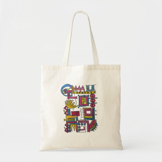Bolso De Tela Arte abstracto pintado a mano ilusorio-caprichoso (Frente)