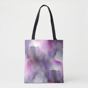 Bolso De Tela arte abstracto púrpura del cubismo inconsútil